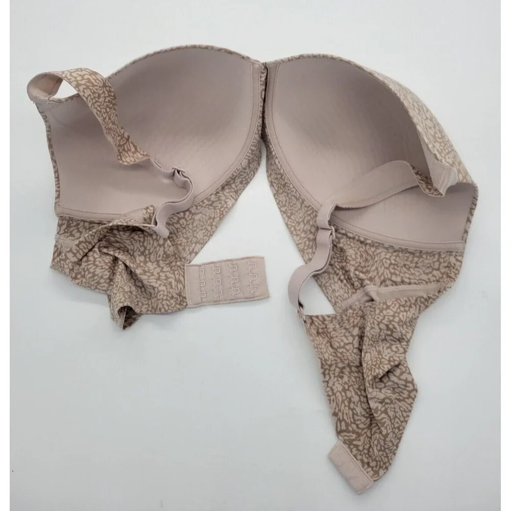 Bali Wireless Bra 3462 Animal Print Comfort Minimalist Everyday Tan Beige XL